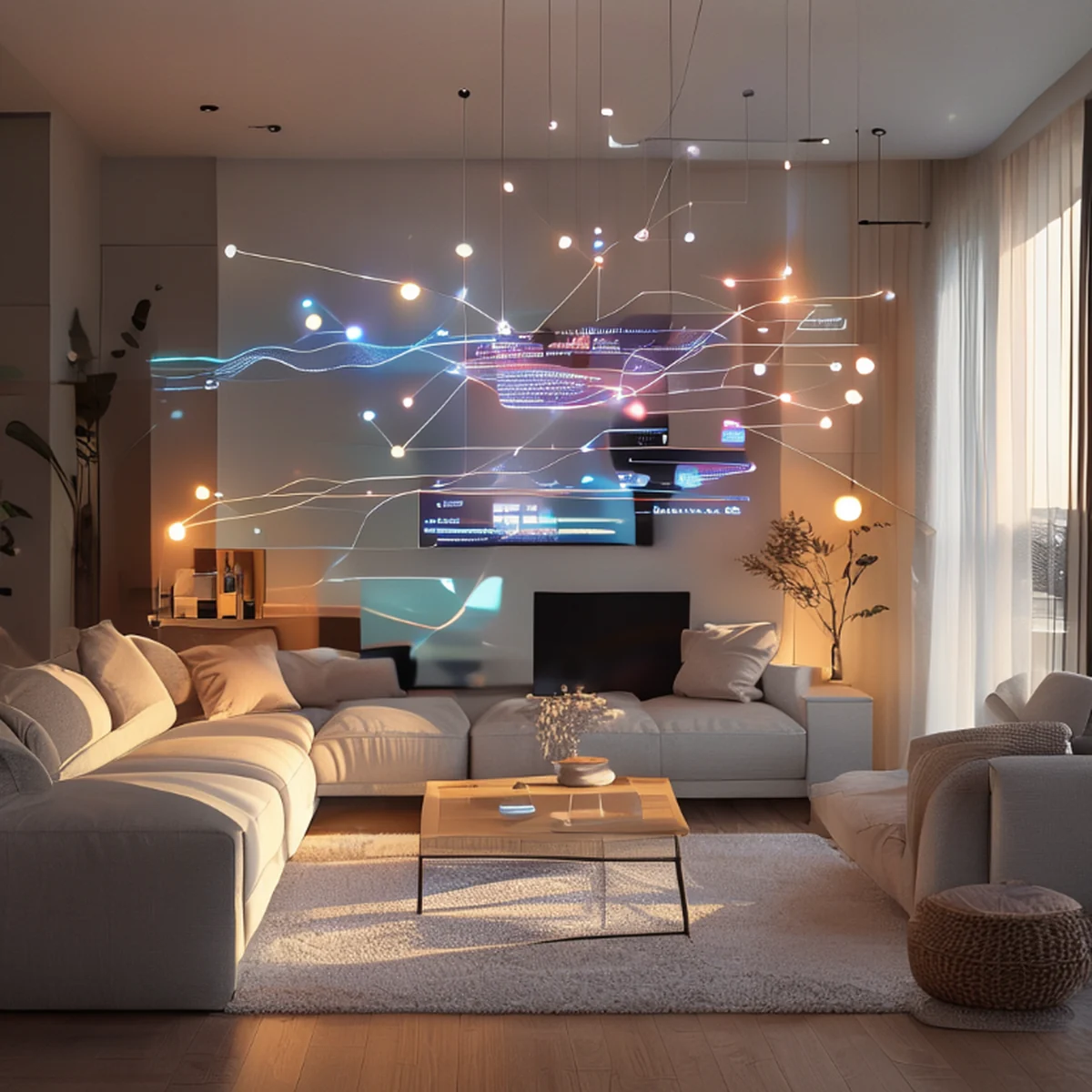 Representação abstrata de conectividade digital e tendências de streaming.